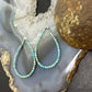 Sterling Silver Faceted Turquoise Hoop Dangle Earrings For Women