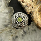 Carolyn Pollack Sterling Silver Peridot Decorated Ring Size 9 For Women