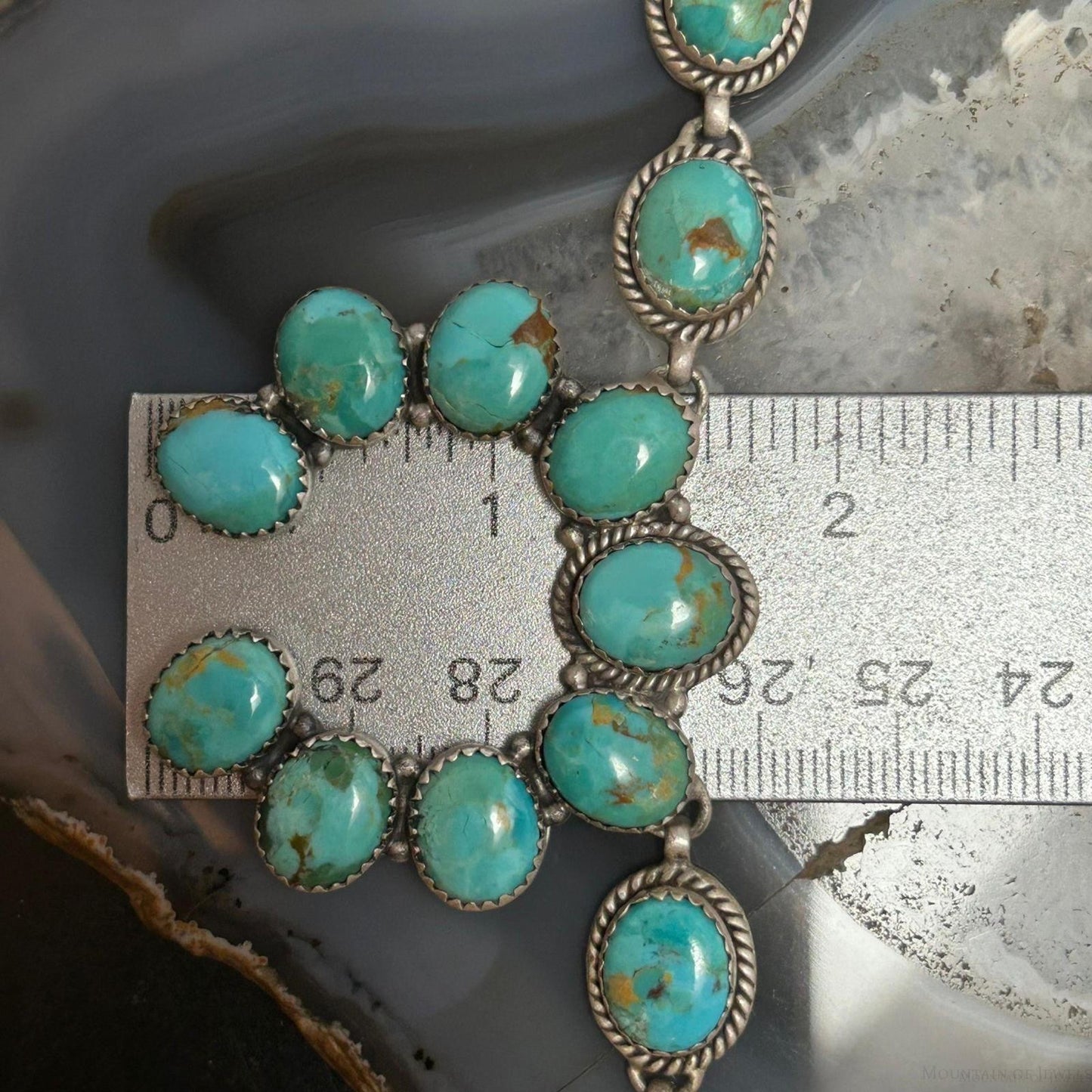 Sterling Silver Southwestern Style Mohave Turquoise Naja Necklace For Women