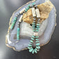 Sterling Silver Southwestern Style Turquoise Disk Beads &Starling Beads 20" Necklace For Women #1
