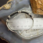 Vintage Braided Sterling Silver Over Black Leather Fashion Bracelet For Women