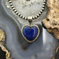 Sterling Silver Southwestern Style Lapis Heart Decorated Pendant For Women #4