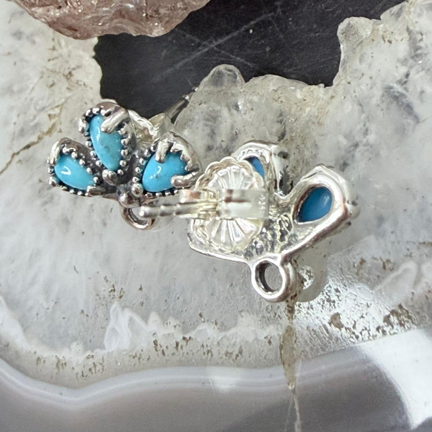 Carolyn Pollack Sterling Silver Teardrop Turquoise Stud Earrings For Women