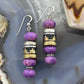 Tommy & Rosita Singer Sterling Silver Charoite Bead Dangle Earrings For Women