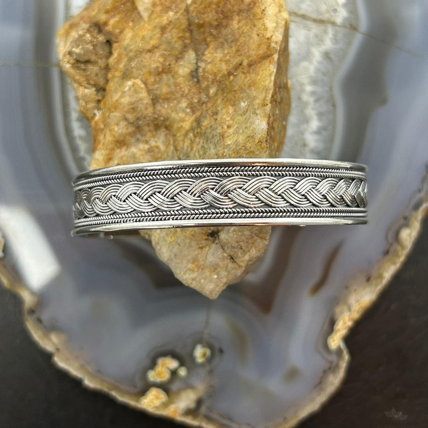 Sterling Silver Flexible & Adjustable Braided Fashion Bracelet For Women #1