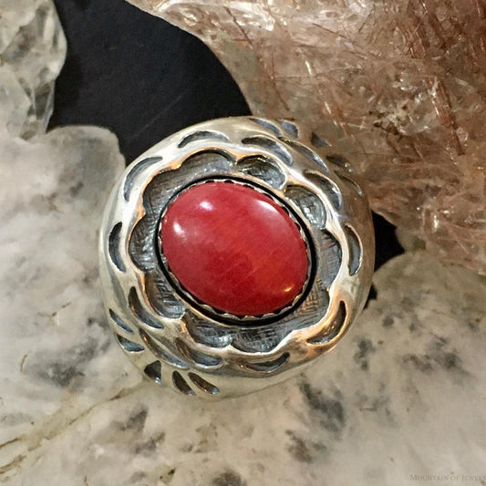 Carolyn Pollack Southwestern Style Sterling Silver Red Jasper Shield Ring For Women