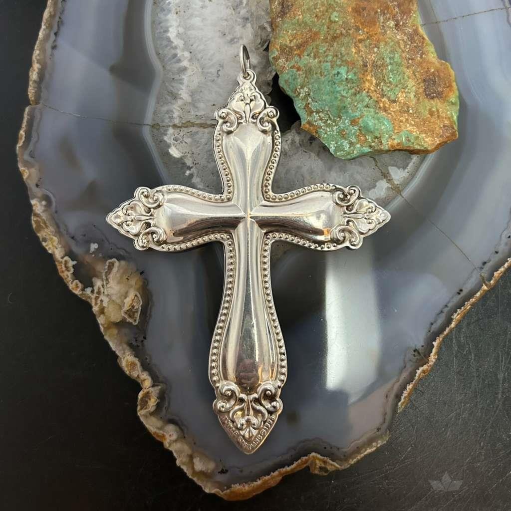 1998 Vintage Towle Sterling Silver Religious Cross Christmas Ornament
