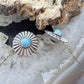 Native American Sterling Silver Sun Rays w/Turquoise Post Earrings For Women