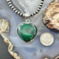Sterling Silver Southwestern Style Malachite Heart Decorated Pendant For Women