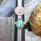 Sterling Silver Southwestern Style Teardrop Turquoise Adjustable Ring For Women