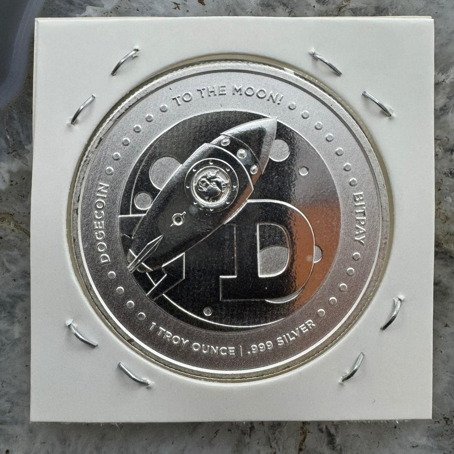 One Troy Ounce of .999 Pure Silver Dog Coin Bitpay Round Mint