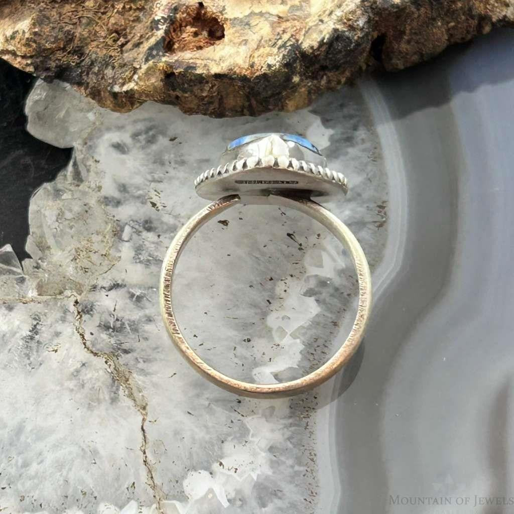 Sterling Silver Southwestern Style Golden Hill Turquoise Adjustable Ring For Women #13