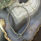 Sterling Silver 3mm Navajo Pearl Beads 7.5" Toggle Clasp Bracelet For Women