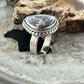 Sterling Silver Southwestern Style Wide Teardrop Dendrite Agate Ring Size 6.5 For Women