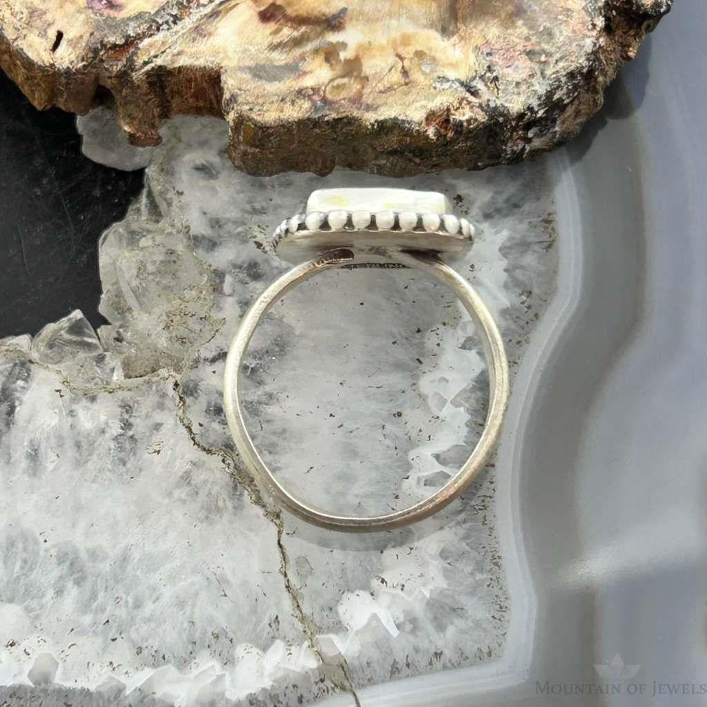 Sterling Silver Southwestern Style Sonora Gold Turquoise Adjustable Bar Ring For Women #8