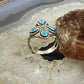 Carolyn Pollack Southwestern Style Sterling Silver 4 Sleeping Beauty Turquoise Decorated Cluster Ring For Women