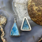 Sterling Silver Southwestern Style Triangle Blue Apatite Dangle Earrings For Women