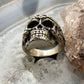 Sterling Silver Skull With Flower Ring Size10,11 For Men Rock N Roll / Biker