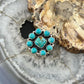 Sterling Silver Southwestern Style Mohave Turquoise Cluster Ring Size 7.5 For Women