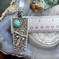 Cheyenne Custer Navajo Native American Sterling Silver & Turquoise Dragonfly Tufa Cast Unisex Pendant