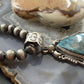 Sterling Silver Southwestern Style Teardrop Turquoise & Spiny Oyster Pendant For Women
