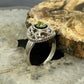 Carolyn Pollack Sterling Silver Peridot Decorated Ring Size 9 For Women