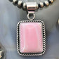 Native American Sterling  Silver Rectangle Pink Conch Decorated Pendant For Women #2