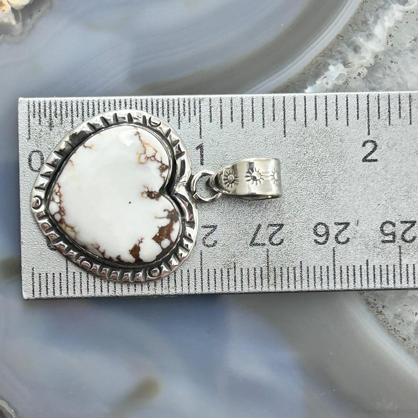 Sterling Silver Southwestern Style Wild Horse Decorated Heart Pendant For Women #3