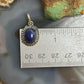 Sterling Silver Southwestern Style Oval Lapis Decorated Charm/Pendant For Women