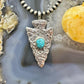 Gary Custer Native American Navajo Sterling Silver Tufa Cast Turquoise Arrowhead Unisex Pendant #4