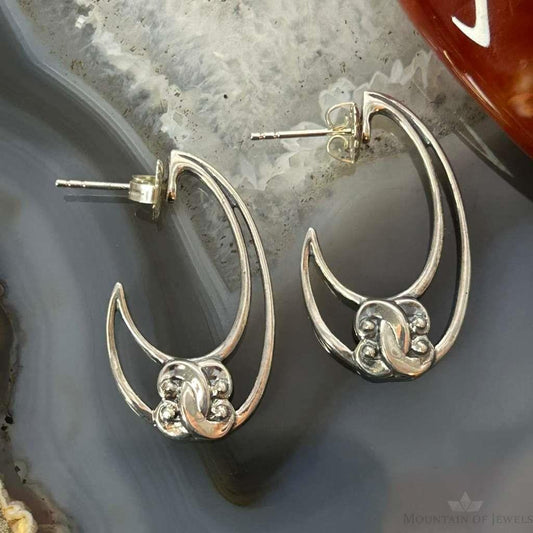 Carolyn Pollack Sterling Silver Crescent Knot Dangle Earrings For Women