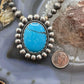 Carolyn Pollack Sterling Silver Large Oval Turquoise Enhancer Pendant For Women