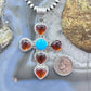 Native American Sterling Silver Turquoise & Amber Cross Pendant For Women