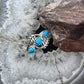 Carolyn Pollack Sterling Silver 3 Sleeping Beauty Turquoise Decorated Ring Size 8 For Women