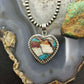 Sterling Silver Southwestern Style Turquoise Spiny Oyster Heart Pendant For Women #1