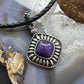 Carolyn Pollack Sterling  Silver Diamond Shape Charoite Decorated Enhancer Pendant For Women