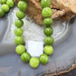 Sterling Silver Southwestern Style 10mm Peridot Beads 16" Necklace For Women