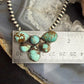 Sterling Silver Southwestern Style Turquoise #8 Navajo Pearl Beads Necklace For Women