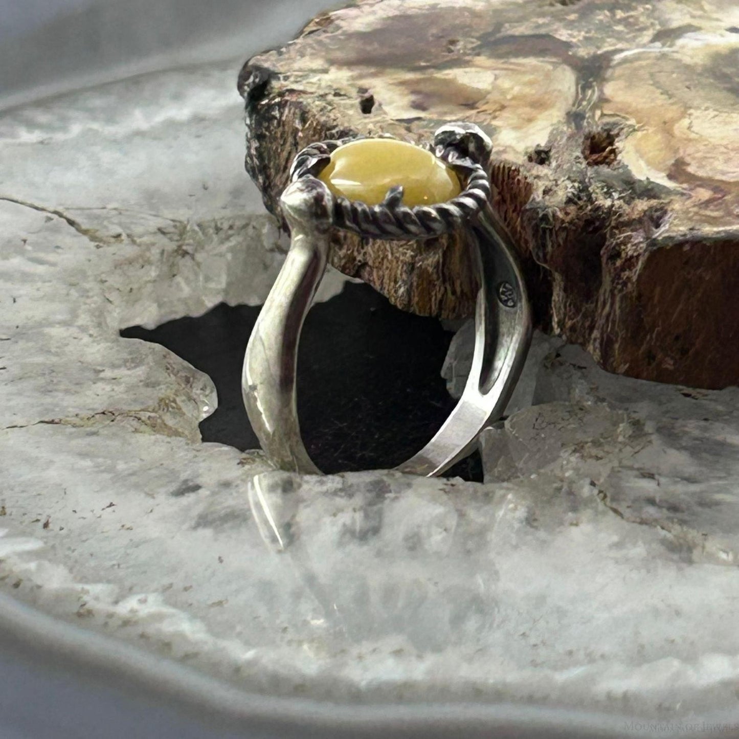 Carolyn Pollack American West Sterling Silver Oval Yellow Jasper Reversible Ring For Women