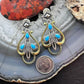 Carolyn Pollack Sterling Silver & Brass Sleeping Beauty Turquoise Post Dangle Earrings For Women