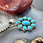 Sterling Silver Southwestern Style Mohave Turquoise Cluster Pendant For Women