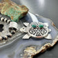 Alonzo Mariano Sterling Silver Overlay Turtle & 2 Turquoise Unisex Pendant