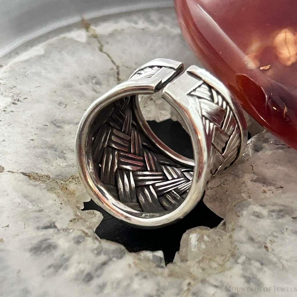 Sterling Silver Woven Tapered Fashion Ring For Women