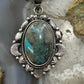 Sterling Silver Southwestern Style Oval Turquoise Decorated Pendant For Women #4