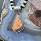 Gilbert Platero Sterling Silver Triangle Orange Spiny Oyster Pendant For Women