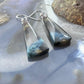 Sterling Silver Elongated Triangle Chrysocolla Slab Dangle Earrings For Women #225