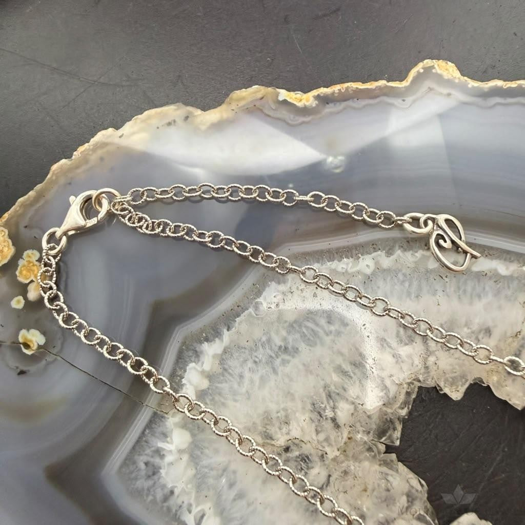 Carolyn Pollack Sterling Silver 6 Faceted Onyx w/Swirl Beads 15"-14" Necklace For Women