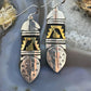 Tommy & Rosita Singer Sterling Silver & Gold Filled Feather Dangle Earrings For Women #2