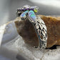 Carolyn Pollack Sterling Silver Multi Gemstone Dragonfly Decorated Hinged Cuff Bracelet
