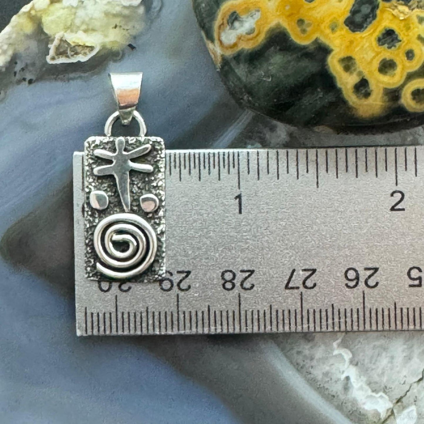 Alex Sanchez Sterling Silver Petroglyph Dainty Pendant For Women #6